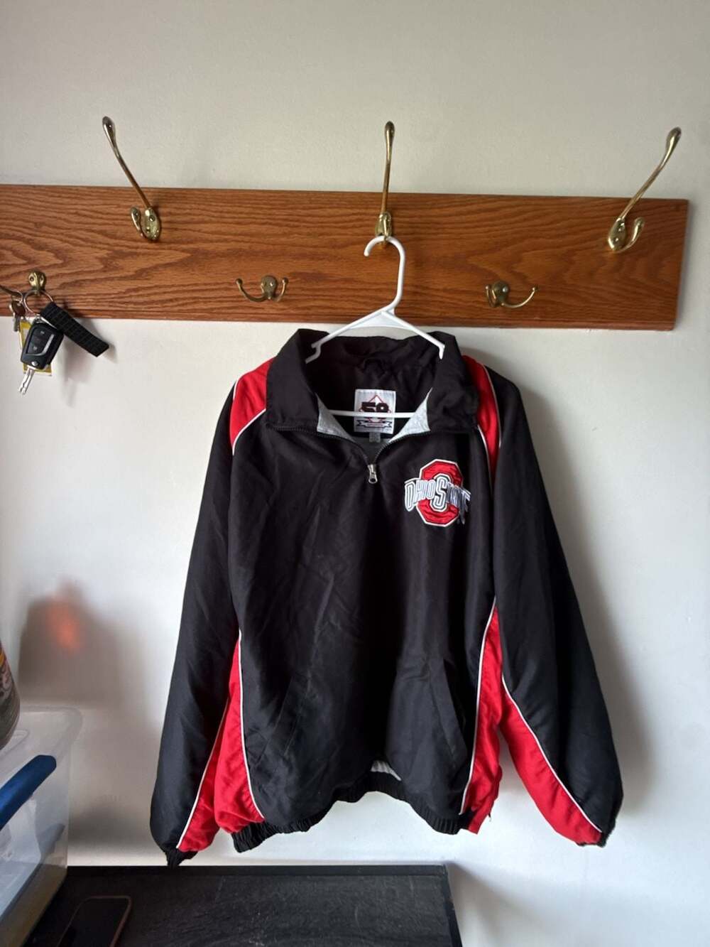 RARE vintage Ohio State Buckeyes Jacket Size L 1/4 Zip Pullover